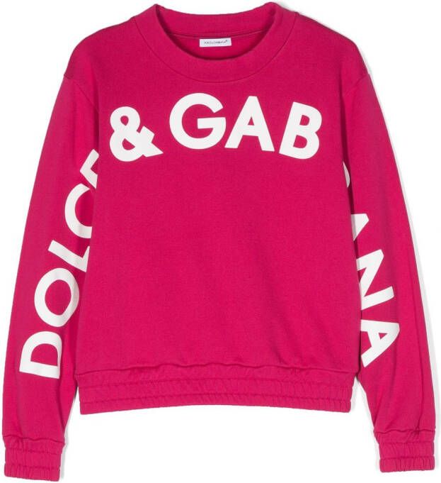 Dolce & Gabbana Kids Sweater met logoprint Roze