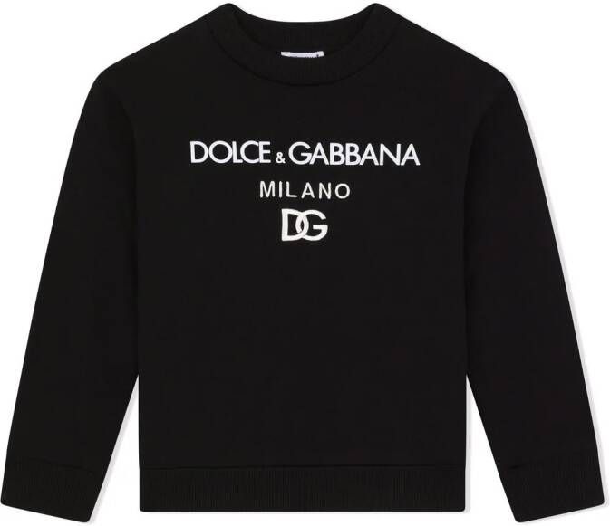 Dolce & Gabbana Kids Katoenen sweater met print Zwart
