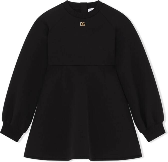 Dolce & Gabbana Kids Sweaterjurk met logoplakkaat Zwart