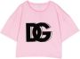 Dolce & Gabbana Kids T-shirt met geborduurd logo Roze - Thumbnail 1