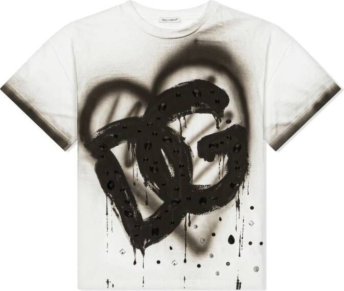 Dolce & Gabbana Kids T-shirt met graffitiprint Wit