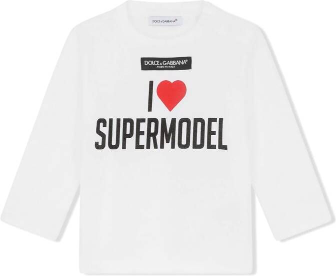 Dolce & Gabbana Kids T-shirt met lange mouwen Wit