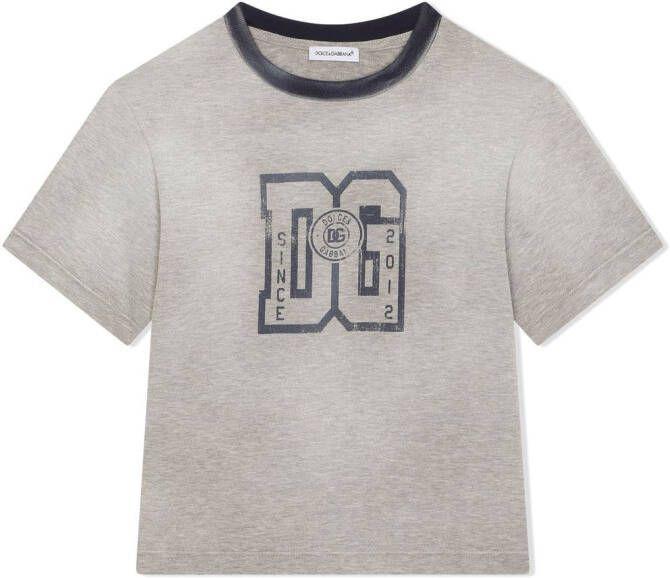 Dolce & Gabbana Kids T-shirt met logo Grijs