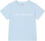 Dolce & Gabbana Kids T-shirt met logo-print Blauw - Thumbnail 1