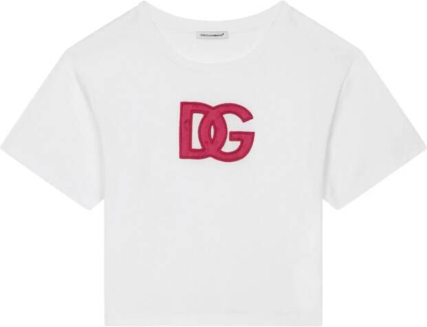 Dolce & Gabbana Kids T-shirt met logopatch Wit