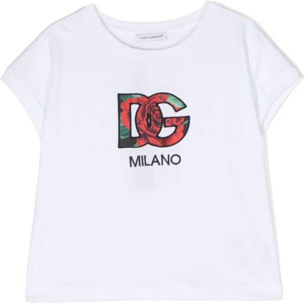 Dolce & Gabbana Kids T-shirt met logopatch Wit
