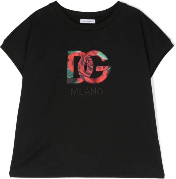 Dolce & Gabbana Kids T-shirt met logopatch Zwart