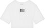 Dolce & Gabbana Kids Cropped T-shirt met logo-label Wit - Thumbnail 1