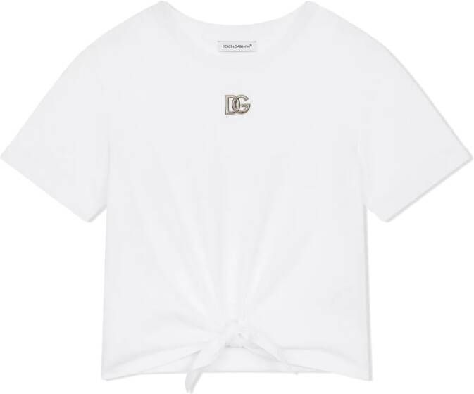 Dolce & Gabbana Kids Katoenen T-shirt met logo Wit