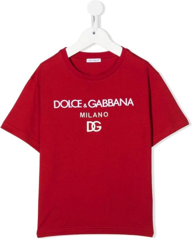 Dolce & Gabbana Kids T-shirt met logoprint Rood