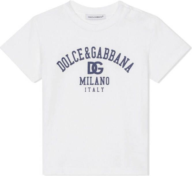 Dolce & Gabbana Kids T-shirt met logoprint Wit