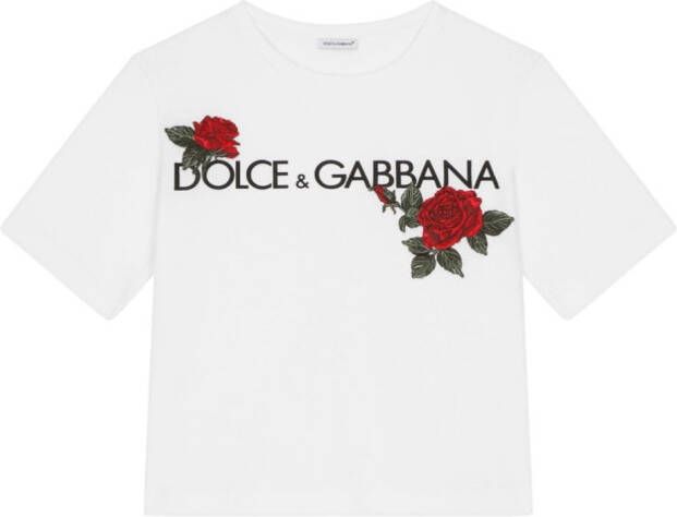 Dolce & Gabbana Kids T-shirt met logoprint Wit