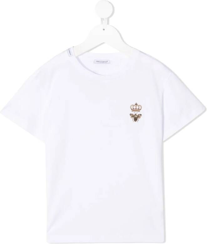 Dolce & Gabbana Kids T-shirt met logoprint Wit