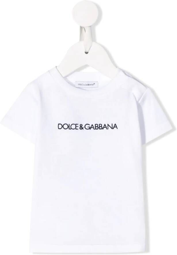 Dolce & Gabbana Kids T-shirt met logoprint Wit