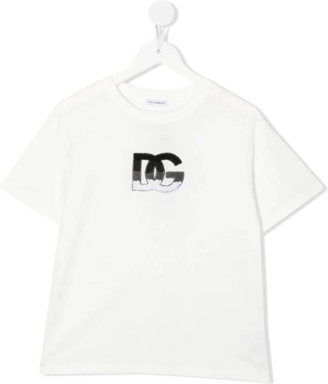 Dolce & Gabbana Kids T-shirt met logoprint Wit