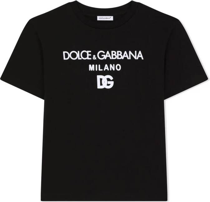 Dolce & Gabbana Kids Katoenen T-shirt Zwart
