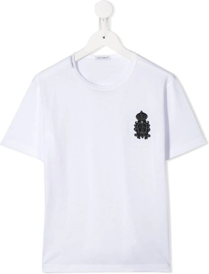 Dolce & Gabbana Kids T-shirt met patch Wit