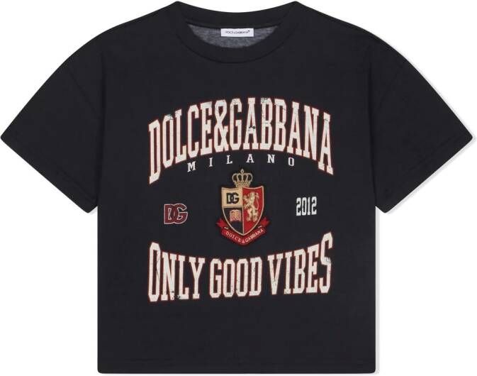Dolce & Gabbana Kids T-shirt met patch Zwart