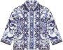 Dolce & Gabbana Kids Popeline shirt met print Blauw - Thumbnail 1