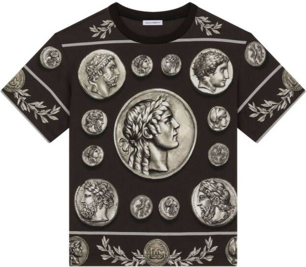 Dolce & Gabbana Kids T-shirt met print Bruin