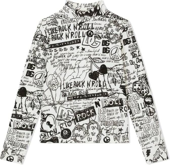 Dolce & Gabbana Kids T-shirt met print Wit