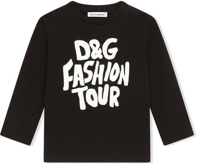 Dolce & Gabbana Kids T-shirt met print Zwart