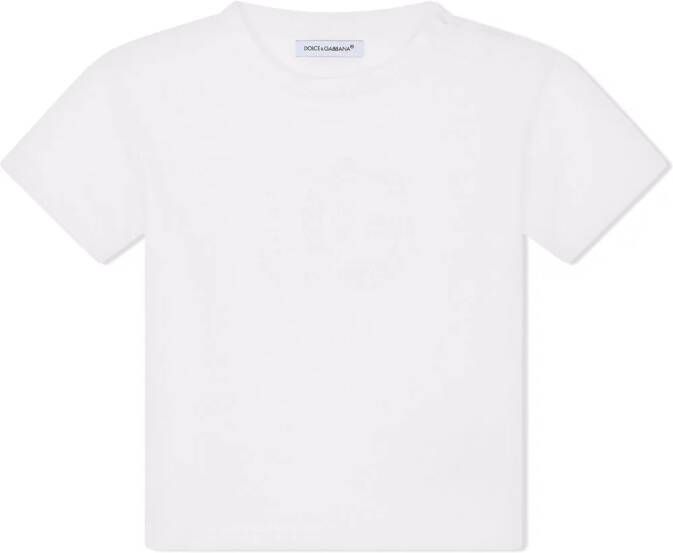 Dolce & Gabbana Kids Katoenen T-shirt met logo Wit