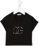Dolce & Gabbana Kids T-shirt met stras logo Zwart - Thumbnail 1