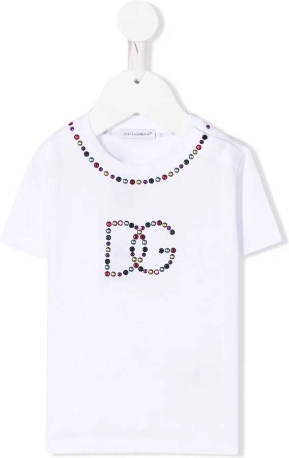 Dolce & Gabbana Kids T-shirt met studs Wit