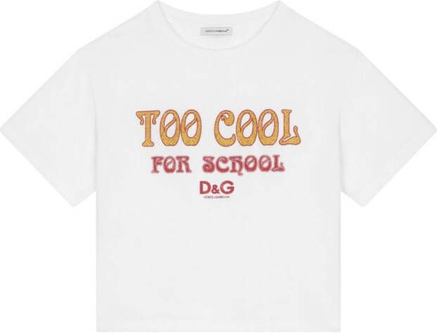Dolce & Gabbana Kids T-shirt met tekst Wit