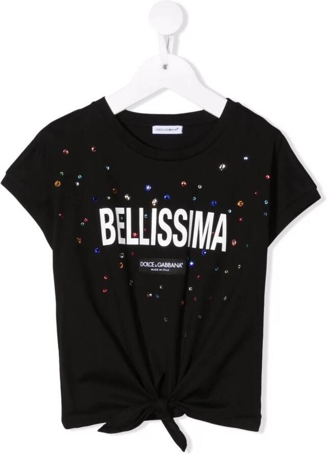 Dolce & Gabbana Kids T-shirt met tekst Zwart
