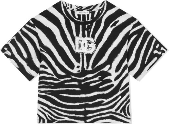 Dolce & Gabbana Kids T-shirt met zebraprint Wit