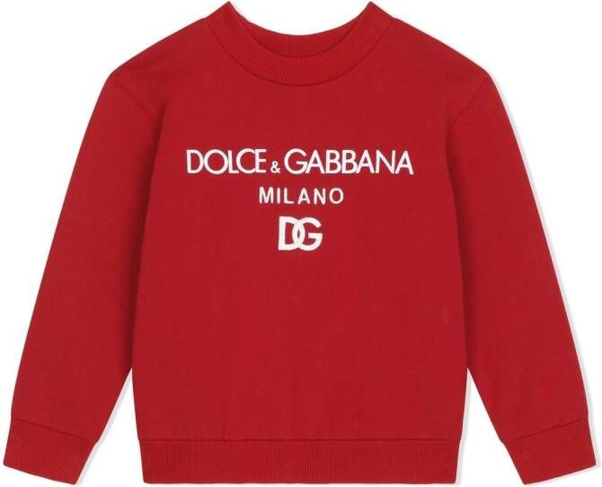 Dolce & Gabbana Kids Sweater met borduurwerk Rood