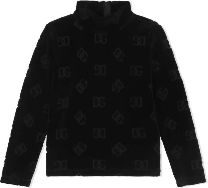 Dolce & Gabbana Kids Trui met logo jacquard Zwart