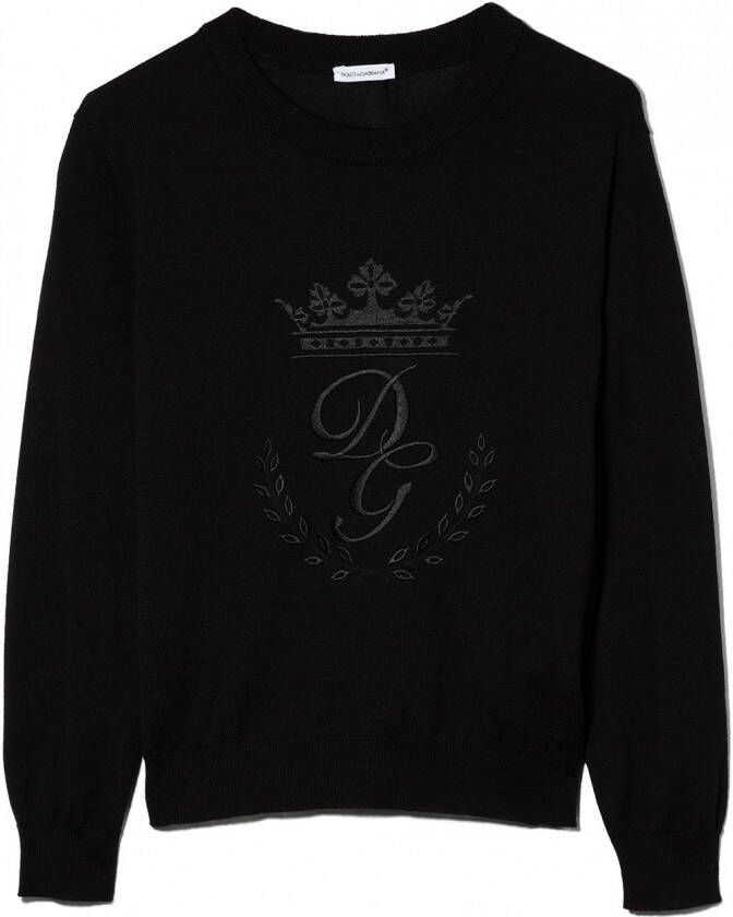 Dolce & Gabbana Kids Trui met ronde hals Zwart