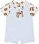 Dolce & Gabbana Kids Romper met luipaardprint en korte mouwen Blauw - Thumbnail 1