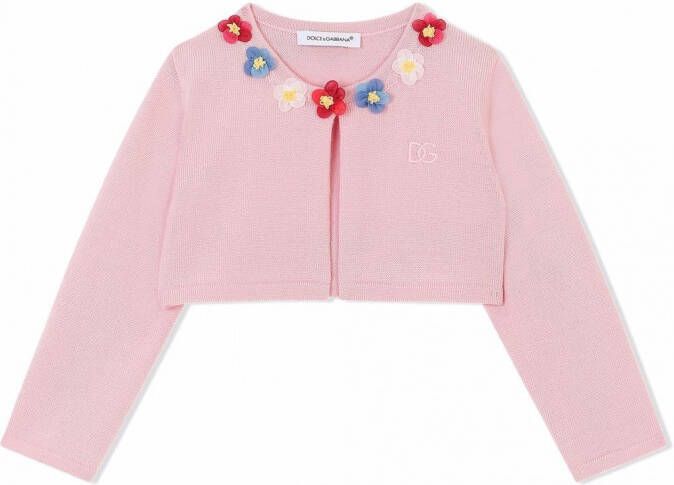 Dolce & Gabbana Kids Vest met bloe applicatie Roze