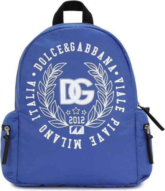 Dolce & Gabbana Kids Zaino rugzak met logo Blauw