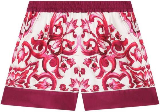 Dolce & Gabbana Kids Zijden shorts Wit