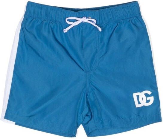 Dolce & Gabbana Kids Zwembroek met logoprint Blauw