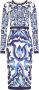 Dolce & Gabbana Jurk met Majolica-print Blauw - Thumbnail 1