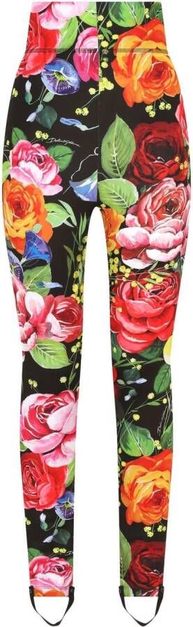 Dolce & Gabbana Legging met bloemenprint Zwart