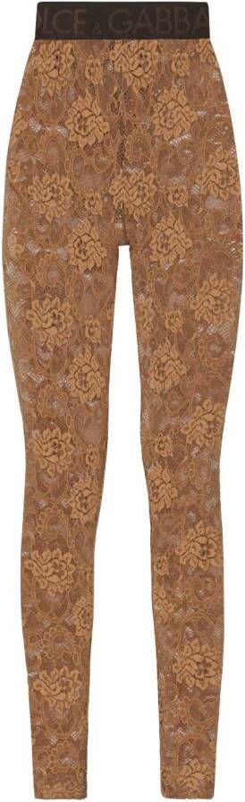 Dolce & Gabbana Legging met logoband Bruin