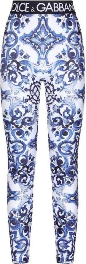 Dolce & Gabbana Legging met print Blauw