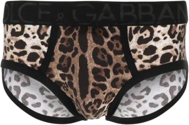 Dolce & Gabbana Boxershorts met luipaardprint Bruin