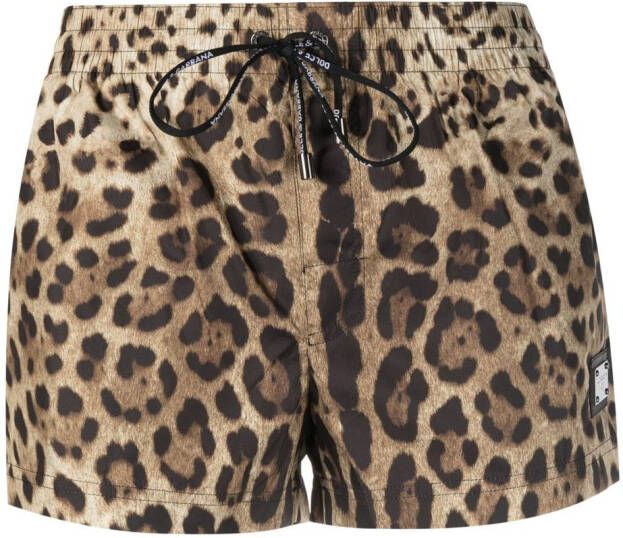Dolce & Gabbana Shorts met luipaardprint Zwart