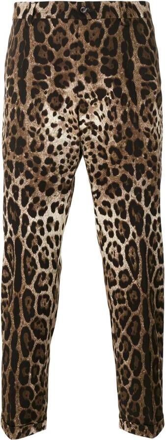 Dolce & Gabbana leopard print trousers Bruin