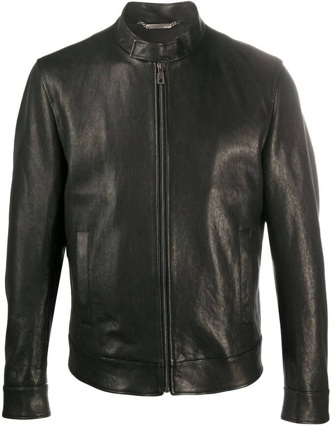 Dolce & Gabbana Leren bomberjack Zwart