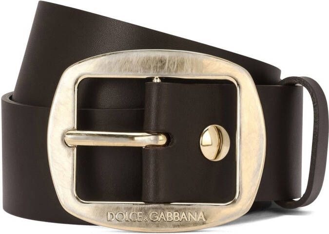 Dolce & Gabbana Leren gespriem Bruin