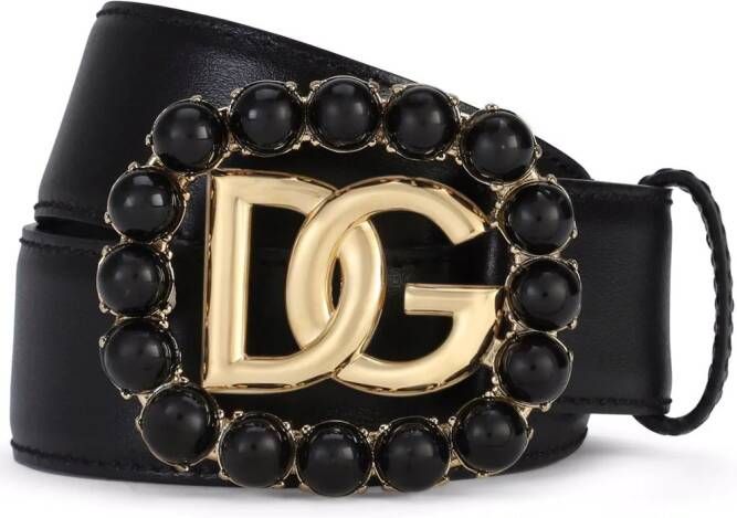 Dolce & Gabbana Leren gespriem Zwart